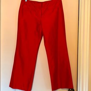 Holt Renfrew red silk capris, size 8